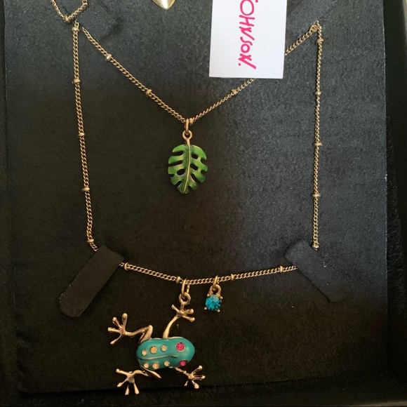 Betsey Johnson Turquoise Jeweled Rainforest Frog with Turquoise Jewel & Leaf - Picture 6 of 11